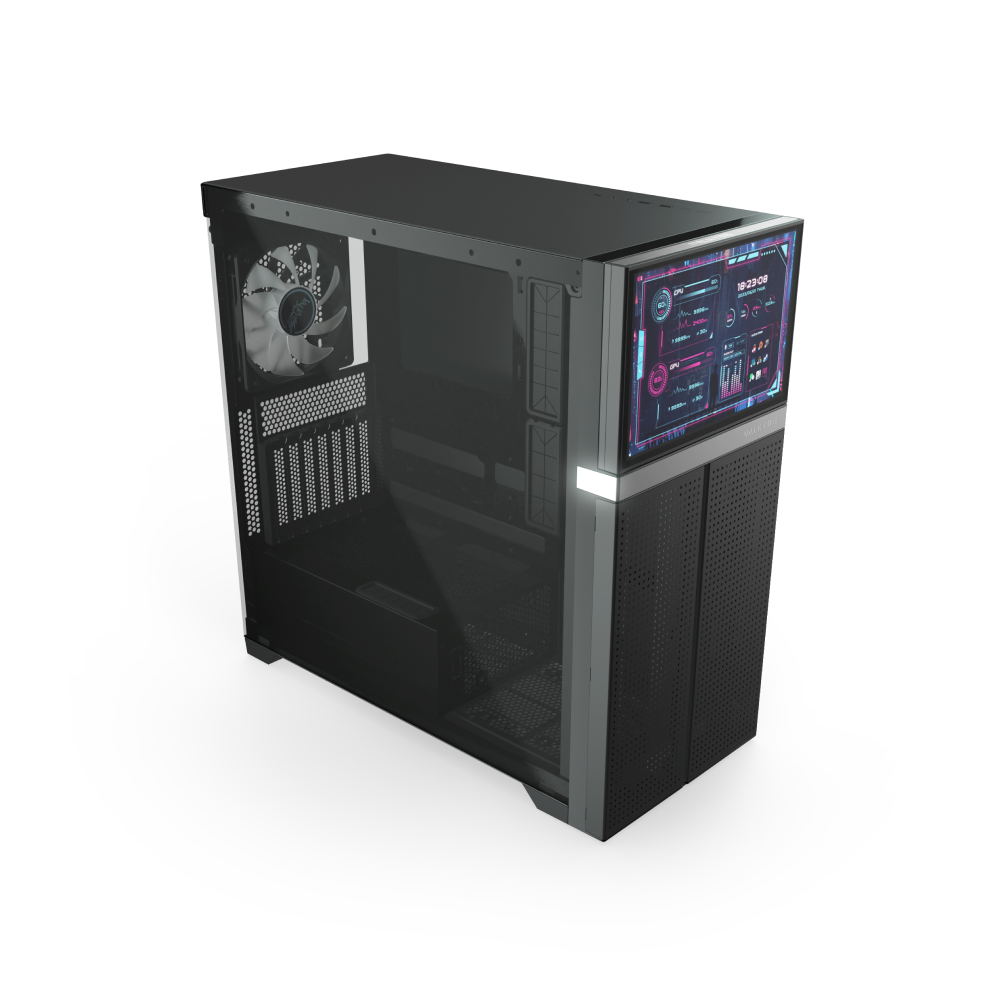 Valkyrie VK-02 Mid Tower ATX PC Case with LCD Screen