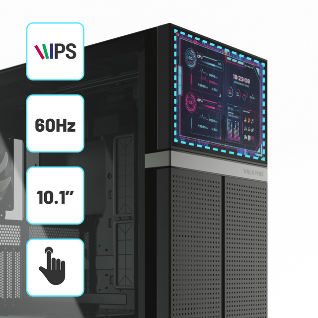 Valkyrie VK-02 Mid Tower ATX PC Case with LCD Screen