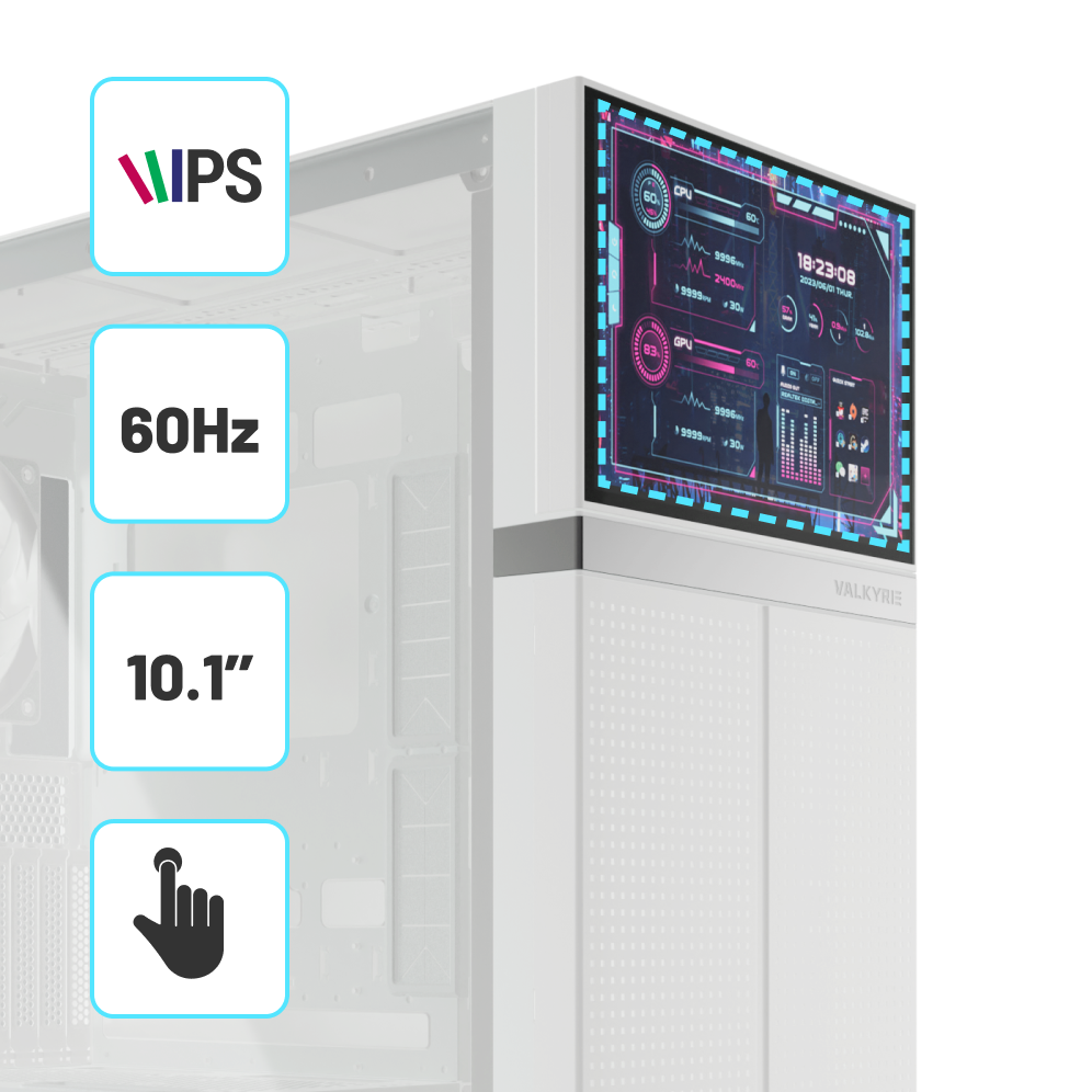 Valkyrie VK-02 Mid Tower ATX PC Case with LCD Screen