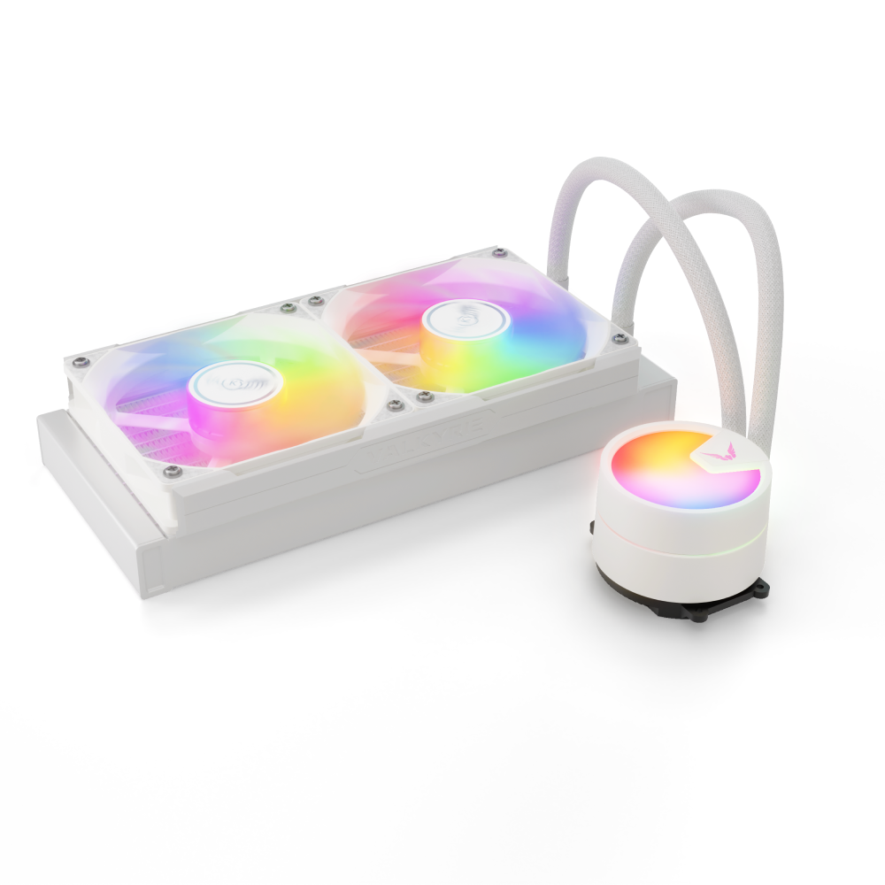 Radiatori dhe pompa e Valkyrie A240 White, pamje në kënd