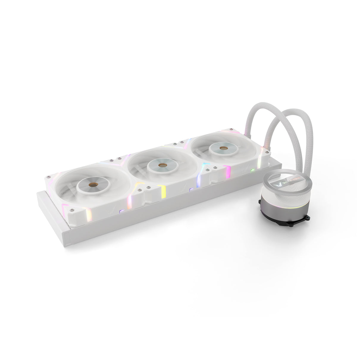 Valkyrie Dragonfang 360 White: radiator 360mm, tre ventilatorë ARGB dhe pompë